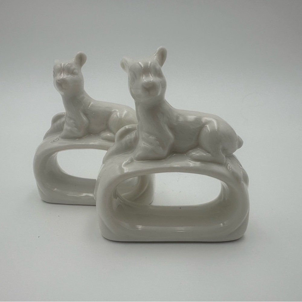 2 Vintage Ceramic Napkin Rings